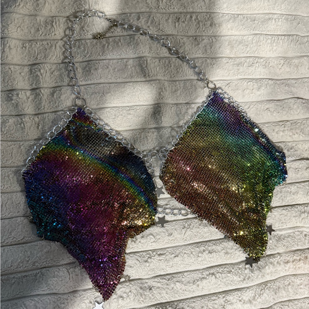 SHEIN Multicolor metal halter top